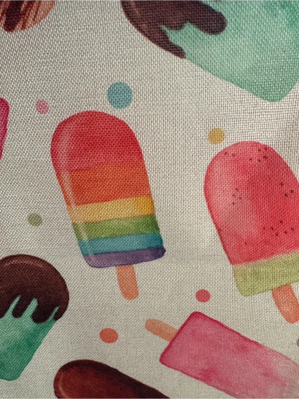 NWOT Rainbow & Pink Popsicle Printed Table Runner, 13x72